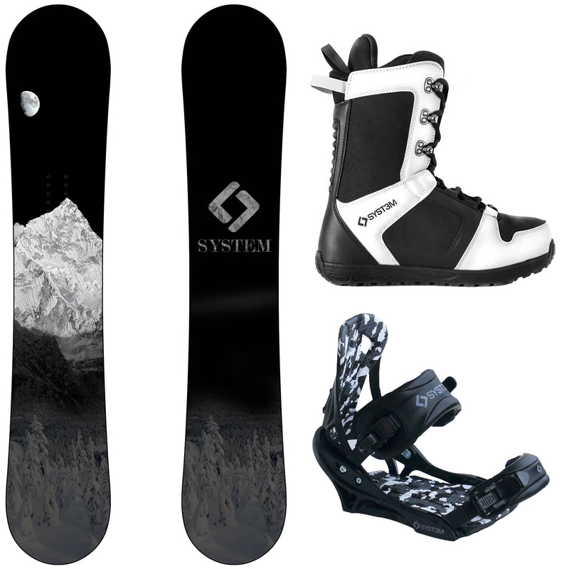 System MTN Snowboard, APX Boots, APX Bindings - Men's Complete Snowboard Package