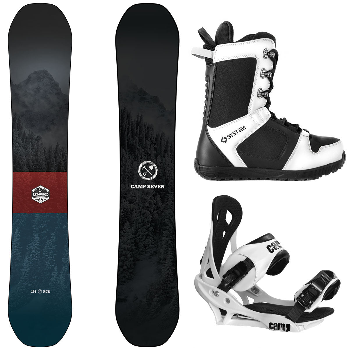 スノーボード用バッグ ブラック/ホワイト 2026 Complete Snowboard Package - Camp Seven Redwood, APX Boots