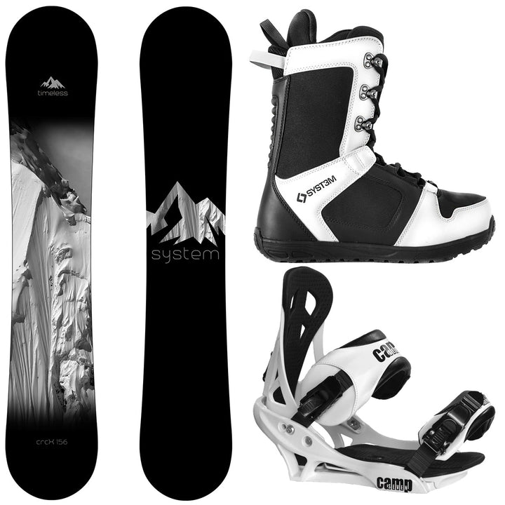 System Timeless Snowboard, APX Boots, Summit Bindings - Men's Complete Snowboard Package 2026