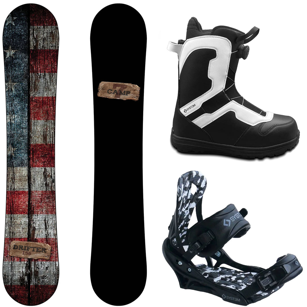 Camp Seven Drifter Snowboard, Pro Twist Boots, APX Bindings - Men's Complete Snowboard Package 2026