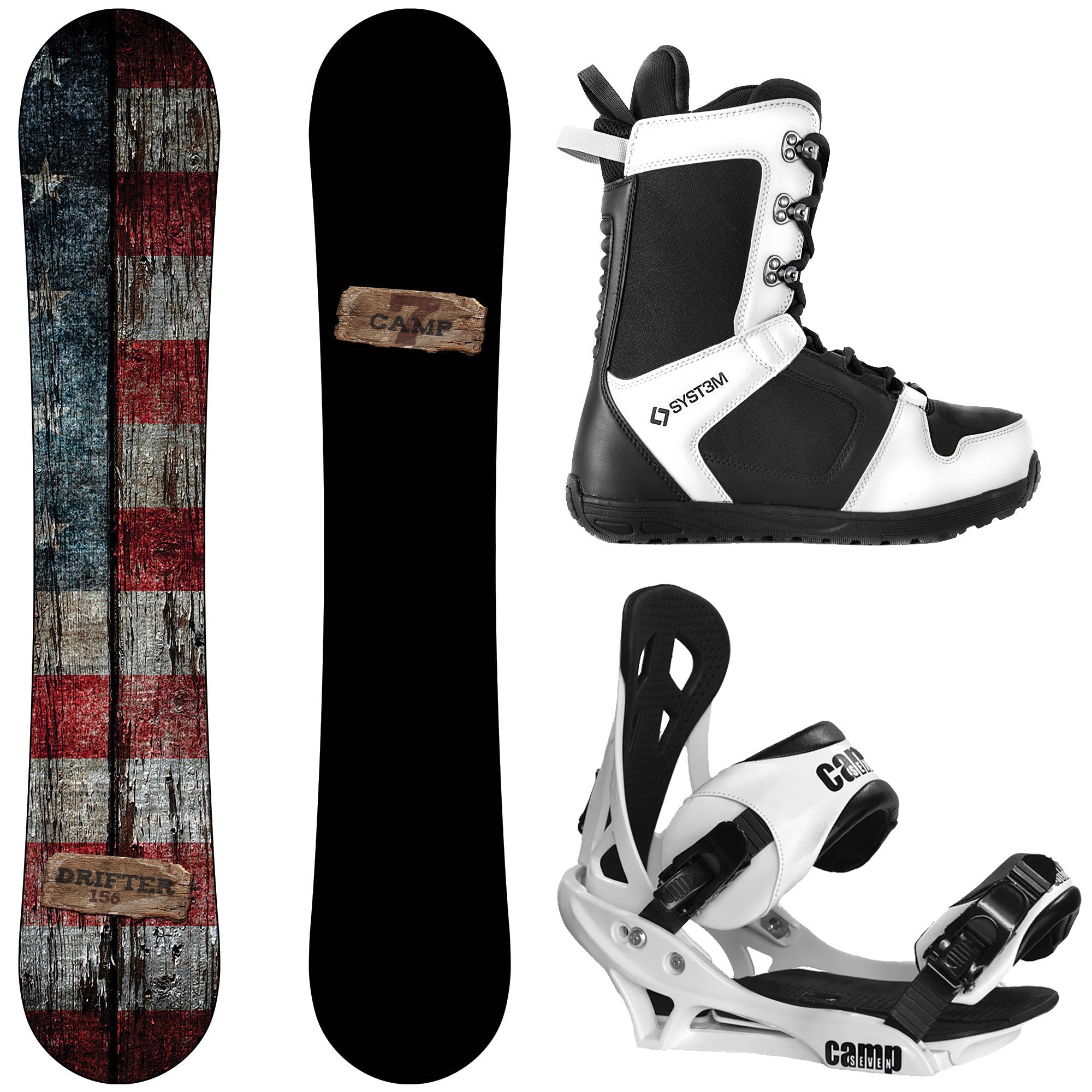 CAMVAS メンズ スノーボードブーツ 270.cm 2026 Complete Snowboard Package - Camp Seven Drifter, APX Boots