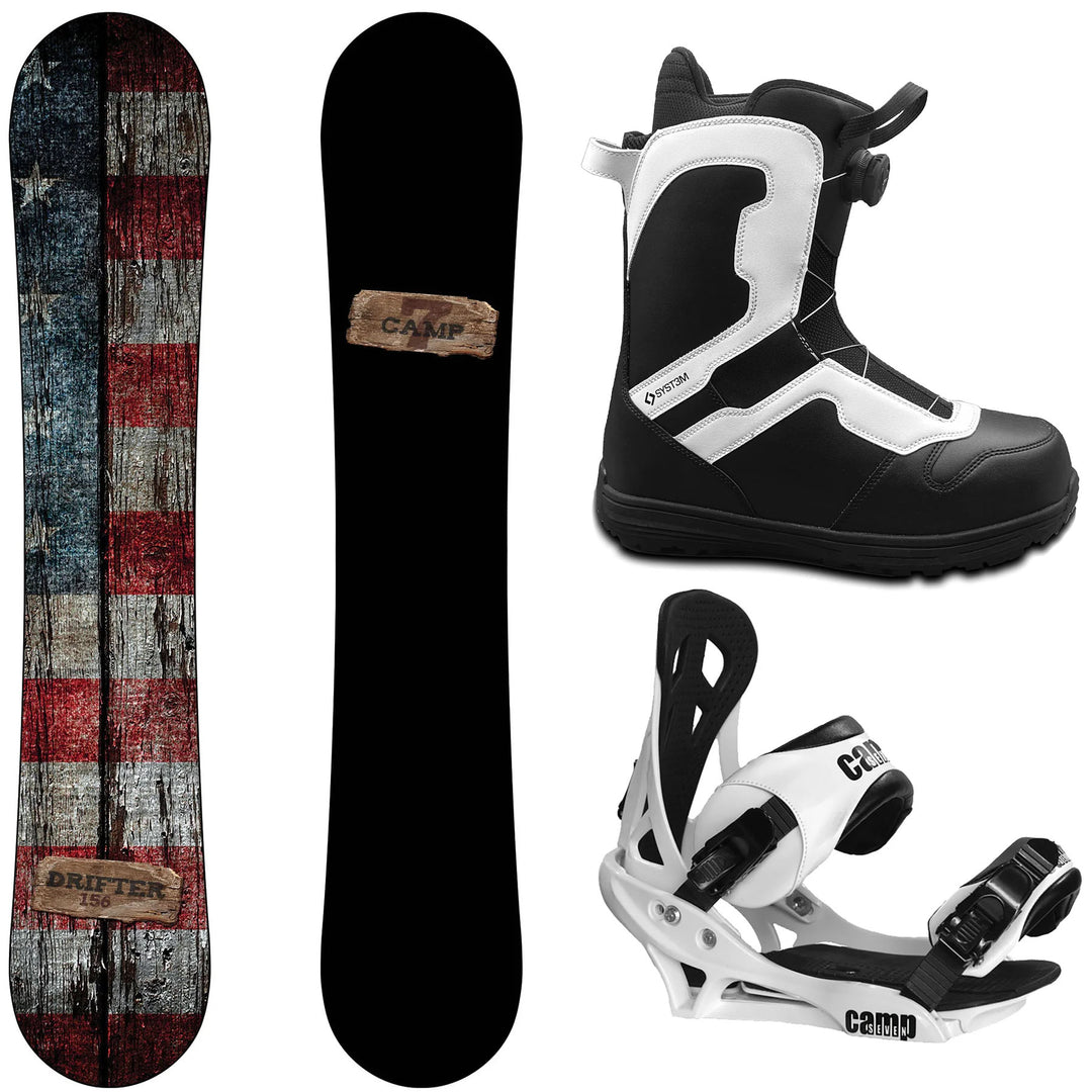 Camp Seven Drifter Snowboard, Pro Twist Boots, Summit Bindings - Men's Complete Snowboard Package 2026