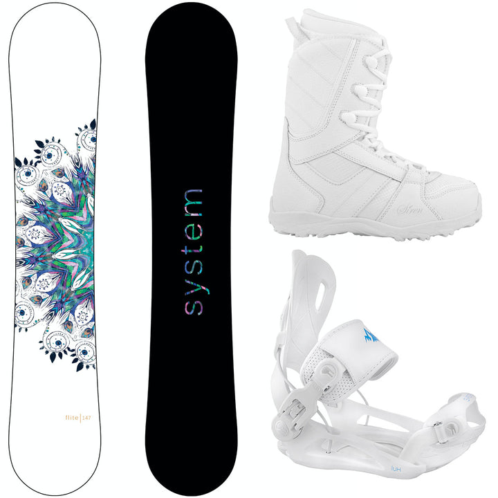 System Flite Snowboard, LUX Boots, LUX Bindings - Women's Complete Snowboard Package 2026