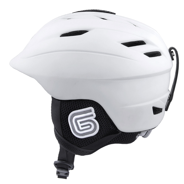 Grayne MTN Ski and Snowboard Helmet White w/Audio Ready Liner