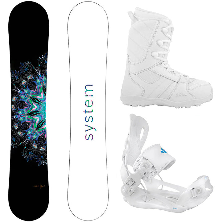 System MTNW Snowboard, LUX Boots, LUX Bindings - Women's Complete Snowboard Package 2026
