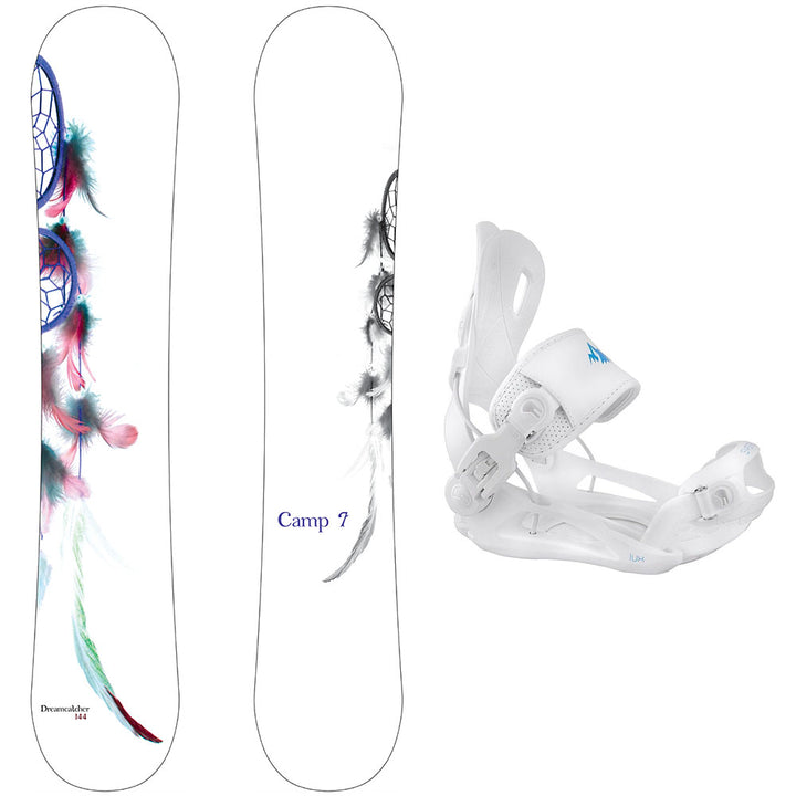 Camp Seven Dreamcatcher Snowboard,  LUX Rear Entry Bindings - Women's Snowboard & Binding Package