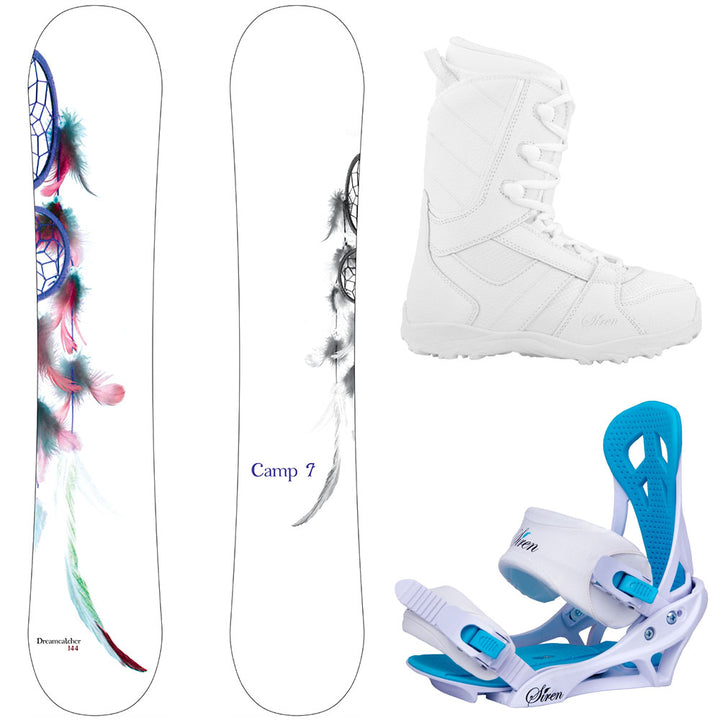 Camp Seven Dreamcatcher Snowboard, LUX Boots, Mystic Bindings - Women's Complete Snowboard Package