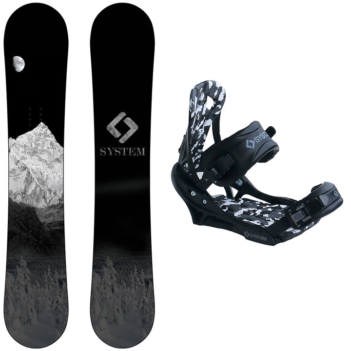 System MTN Snowboard, APX Bindings - Men's Snowboard & Binding Package