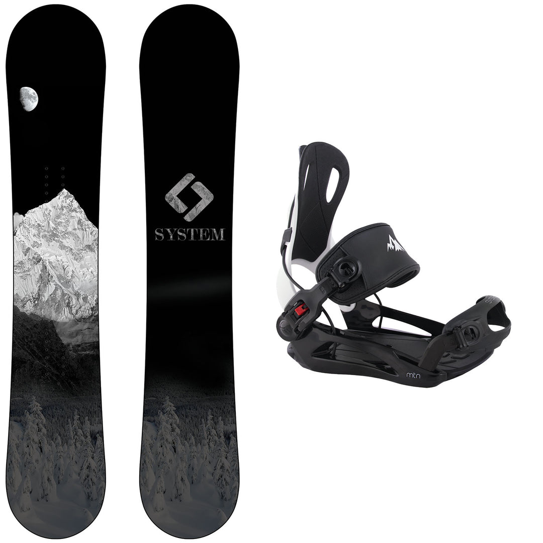 System MTN Snowboard, MTN Rear Entry Bindings - Men's Snowboard & Binding Package