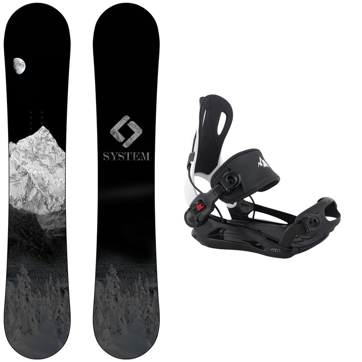 System MTN Snowboard, MTN Rear Entry Bindings - Men's Snowboard & Binding Package