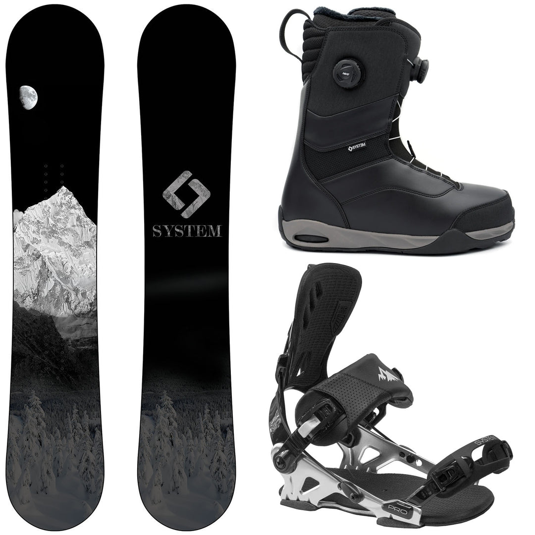 System MTN Snowboard, Dual Pro Twist Boots, Pro Bindings