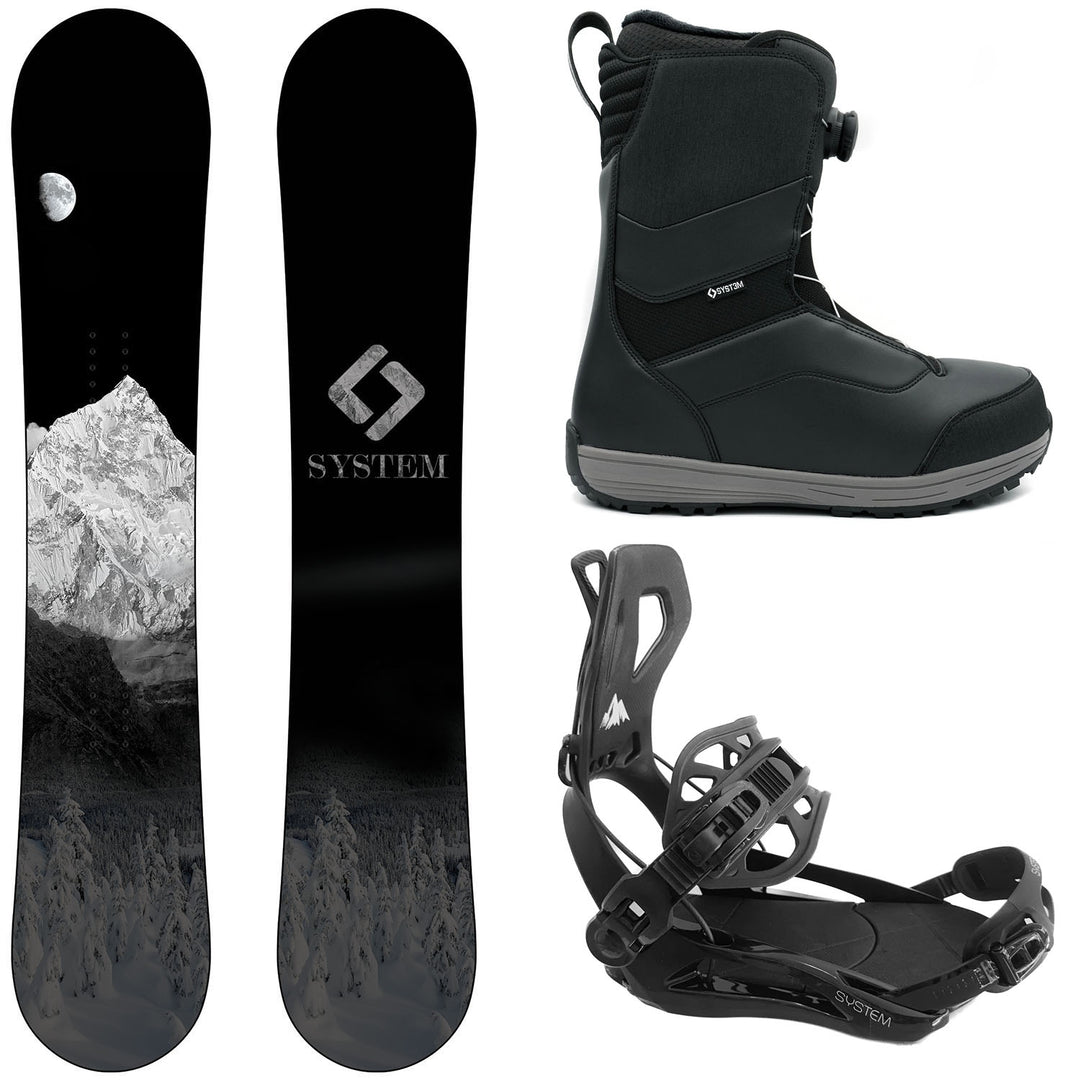System MTN Snowboard, Pro Twist Boots, Ultra Bindings - Men's Complete Snowboard Package 2027