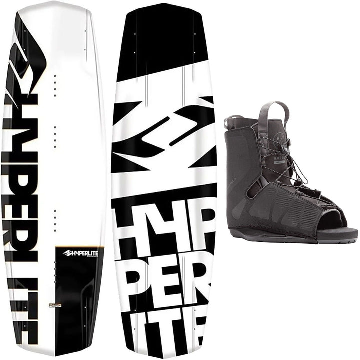 Hyperlite Agent Wakeboard, Frequency Bindings - Men's Complete Wakeboard Package