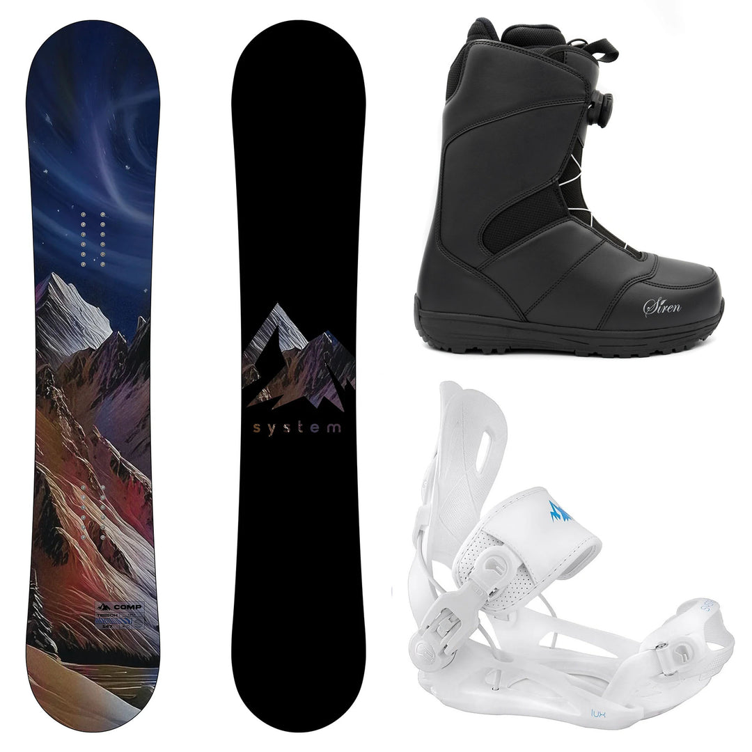 System Comp Snowboard, Pro Twist Black Boots, Lux Bindings - Women's Complete Snowboard Package 2027