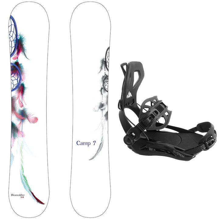 Camp Seven Dreamcatcher Snowboard,  Ultra Rear Entry Bindings - Women's Snowboard & Binding Package