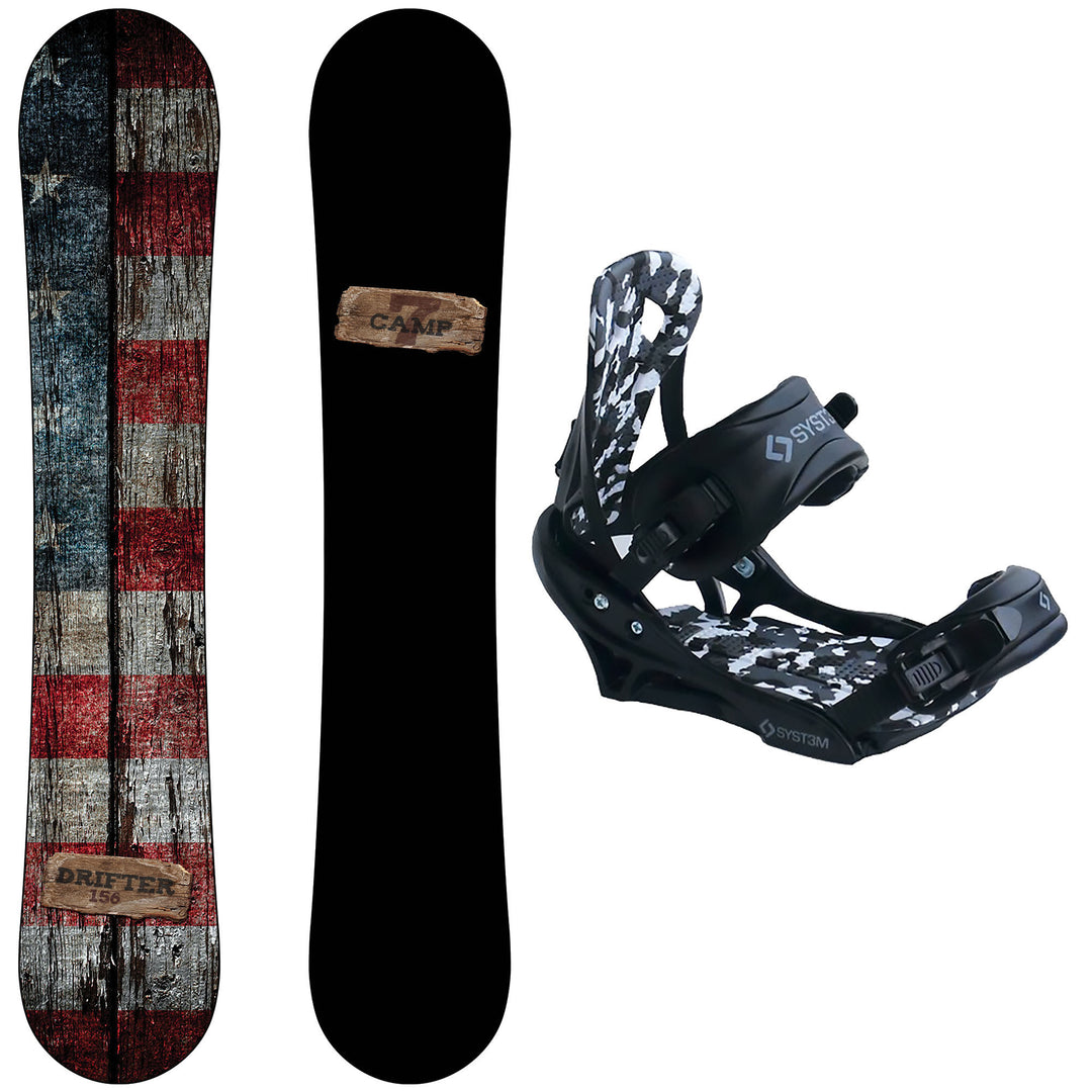 Camp Seven Drifter Snowboard, APX Bindings - Men's Snowboard & Binding Package