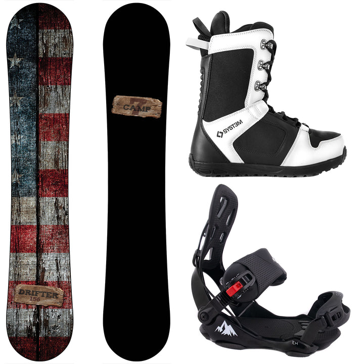 Camp Seven Drifter Snowboard, APX Boots, LTX Bindings - Men's Complete Snowboard Package 2026