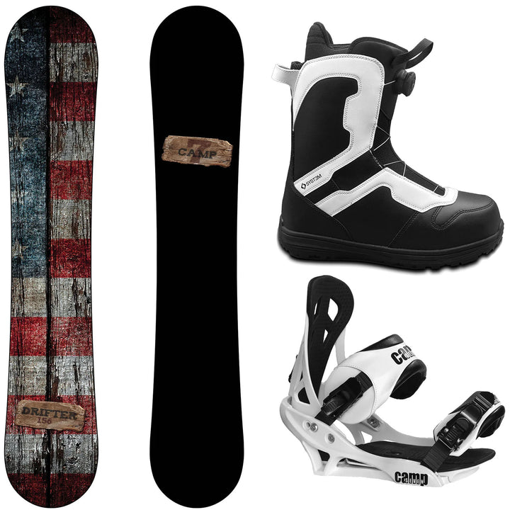 Camp Seven Drifter Snowboard, Pro Twist Boots, Summit Bindings - Men's Complete Snowboard Package