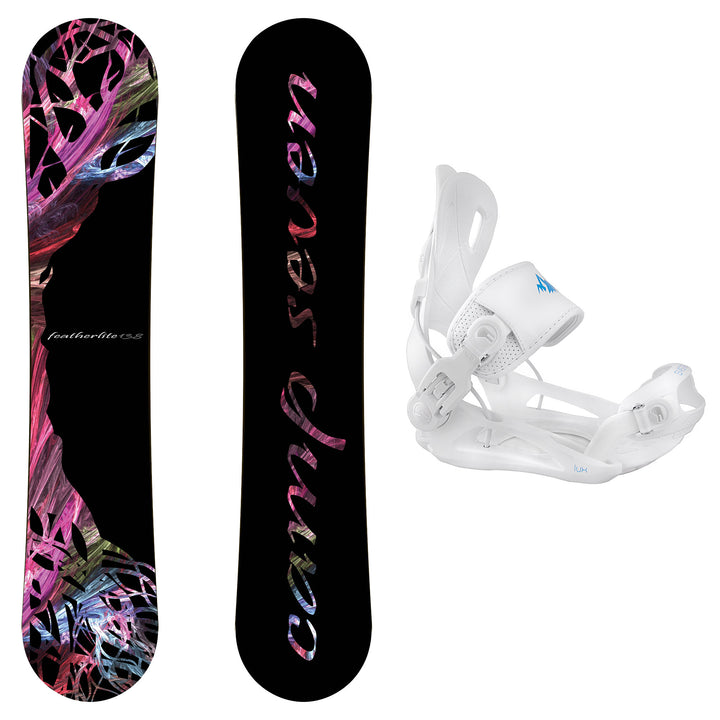 Camp Seven Featherlite Snowboard,  LUX Rear Entry Bindings - Women's Snowboard & Binding Package