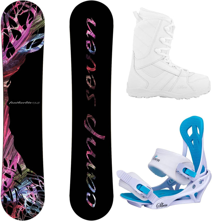 Camp Seven Featherlite Snowboard, LUX Boots, Mystic Bindings - Women's Complete Snowboard Package