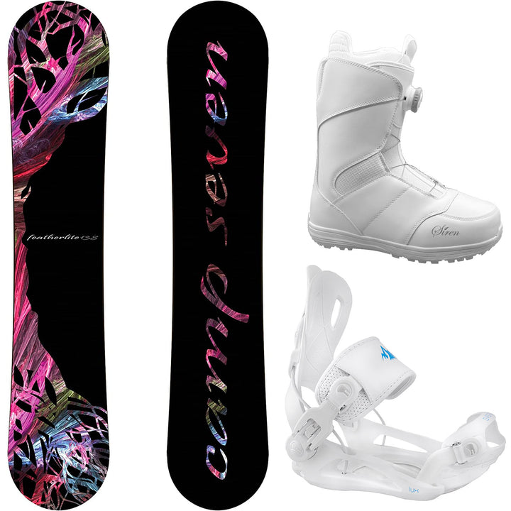 Camp Seven Featherlite Snowboard, Pro Twist Boots, LUX Bindings - Women's Complete Snowboard Package