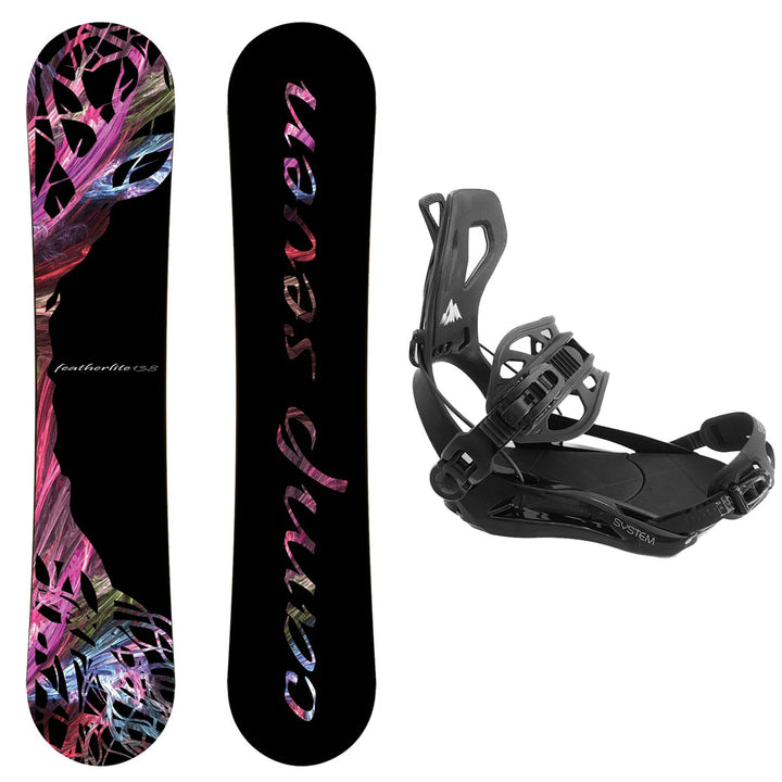 Camp Seven Featherlite Snowboard,  Ultra Rear Entry Bindings - Women's Snowboard & Binding Package