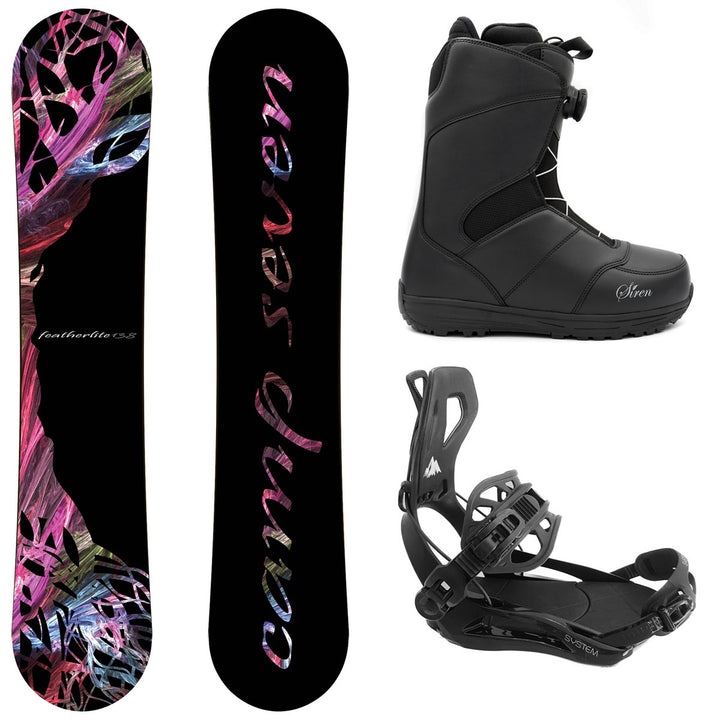 Camp Seven Featherlite Snowboard, Pro Twist Boots, Ultra Bindings - Women's Complete Snowboard Package 2027