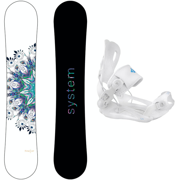 System Flite Snowboard,  LUX Rear Entry Bindings - Women's Snowboard & Binding Package