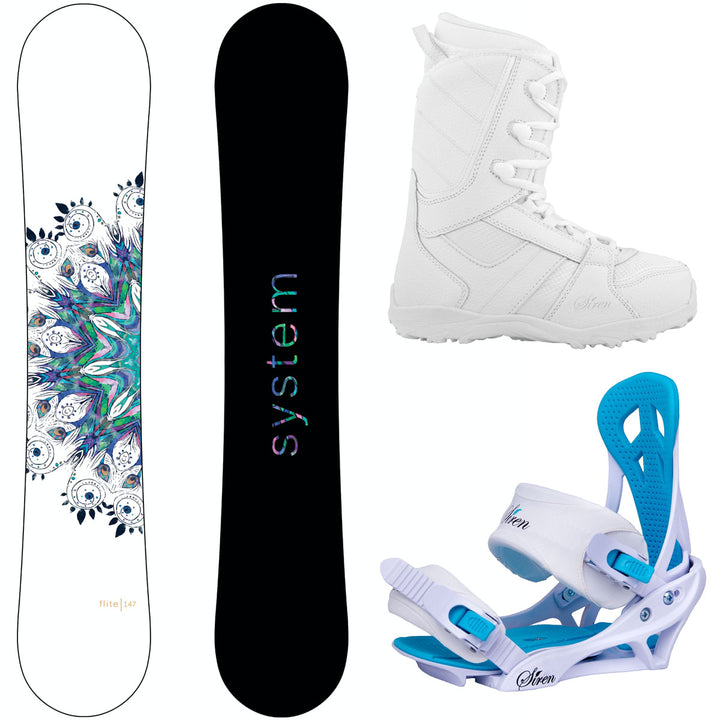 System Flite Snowboard, LUX Boots, Mystic Bindings - Women's Complete Snowboard Package