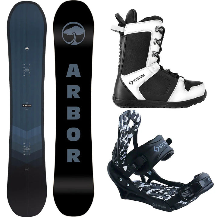 Arbor Foundation Snowboard, APX Boots, APX Bindings - Men's Complete Snowboard Package