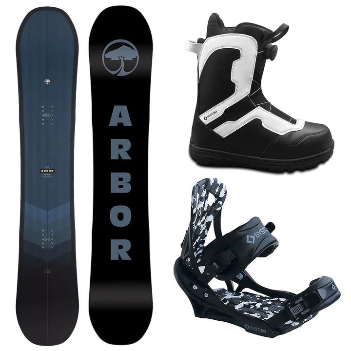 Arbor Foundation Snowboard, Pro Twist Boots, APX Bindings - Men's Complete Snowboard Package