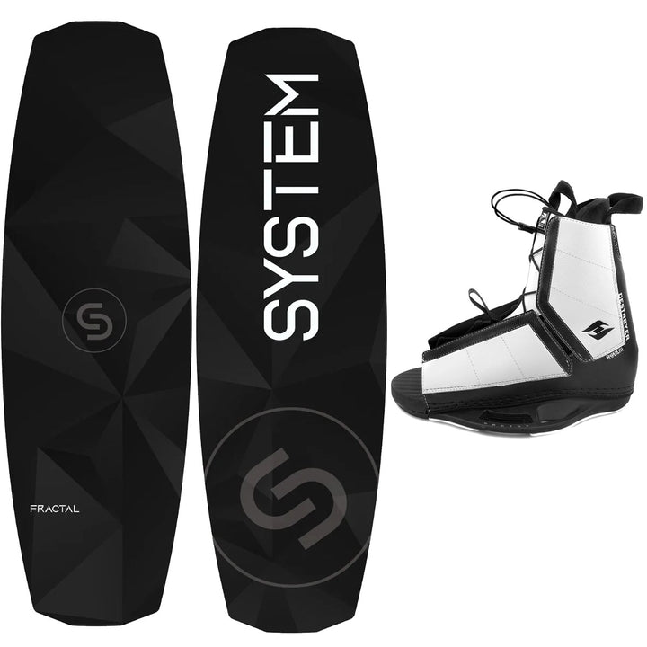 System Fractal Wakeboard, Destroyer Bindings - Men's Complete Wakeboard Package
