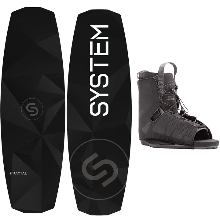 System Fractal Wakeboard, Frequency Bindings - Men's Complete Wakeboard Package