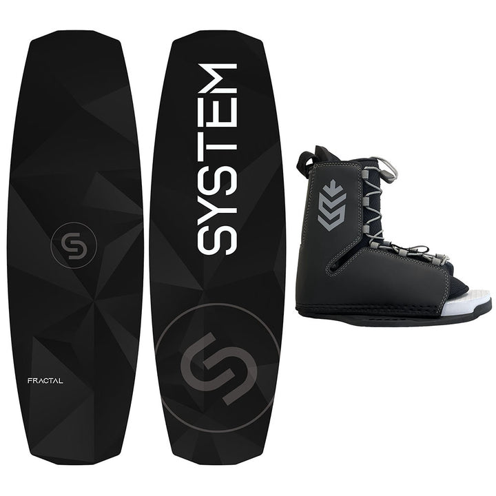 System Fractal Wakeboard, Tour Bindings - Men's Complete Wakeboard Package