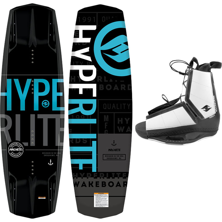 Hyperlite Machete Wakeboard, Destroyer Bindings - Men's Complete Wakeboard Package