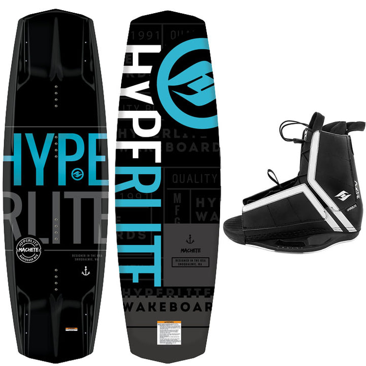 Hyperlite Machete Wakeboard, Agent Bindings - Men's Complete Wakeboard Package