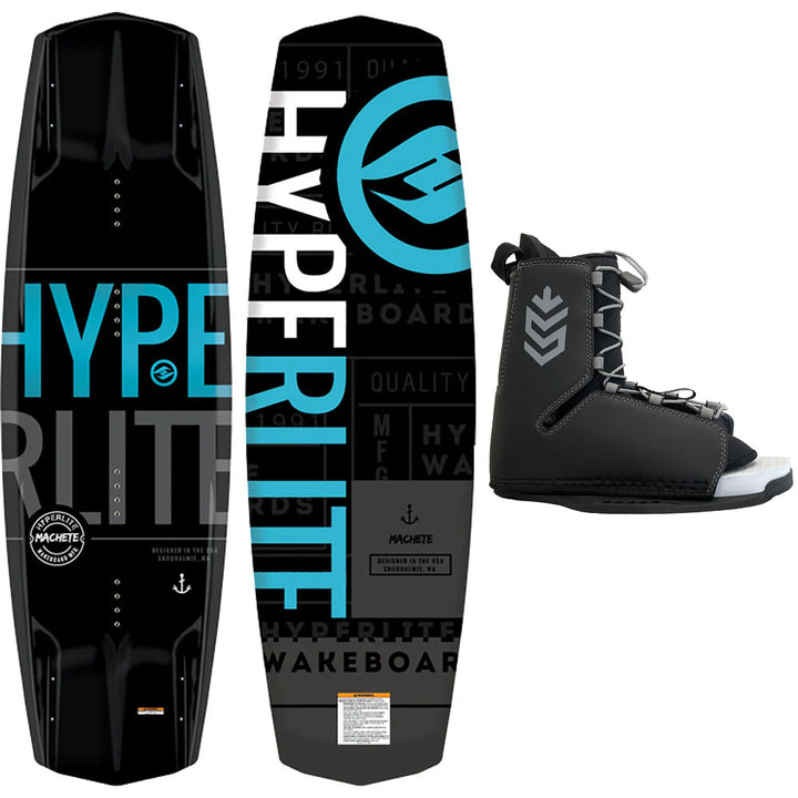 Hyperlite Machete Wakeboard, Tour Bindings - Men's Complete Wakeboard Package