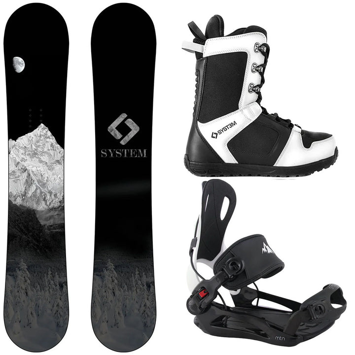System MTN Snowboard, APX Boots, MTN Bindings - Men's Complete Snowboard Package