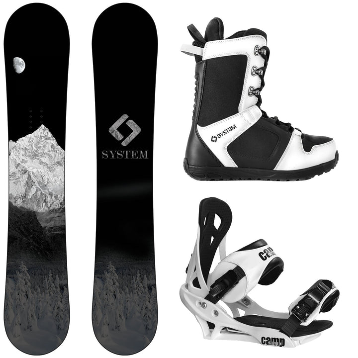 System MTN Snowboard, APX Boots, Summit Bindings - Men's Complete Snowboard Package