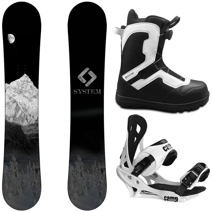 System MTN Snowboard, Pro Twist Boots, Summit Bindings - Men's Complete Snowboard Package