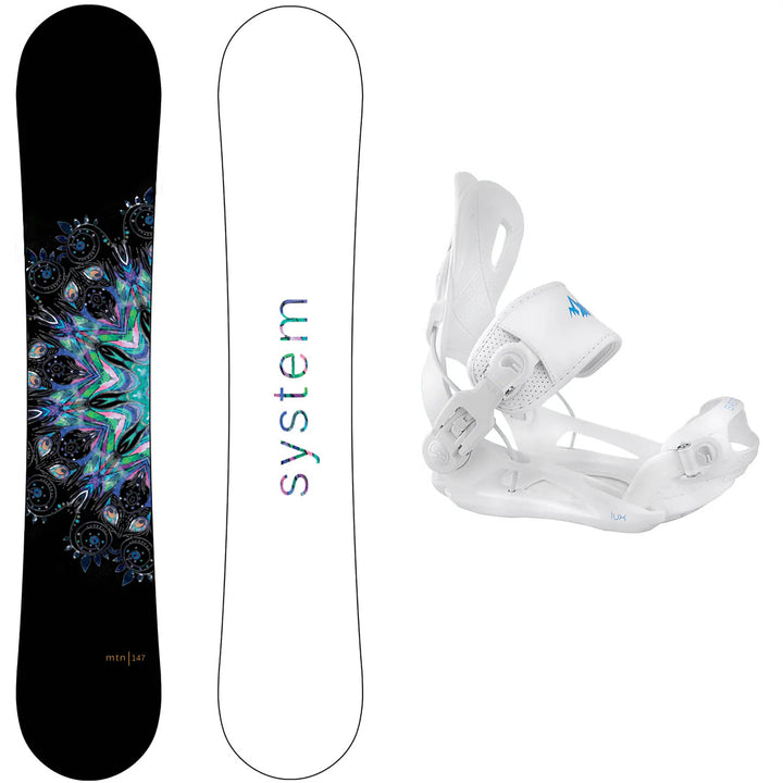 System MTNW Snowboard,  LUX Rear Entry Bindings - Women's Snowboard & Binding Package