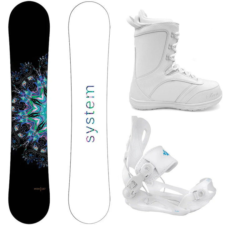 System MTNW Snowboard, LUX Boots, LUX Bindings - Women's Complete Snowboard Package 2027