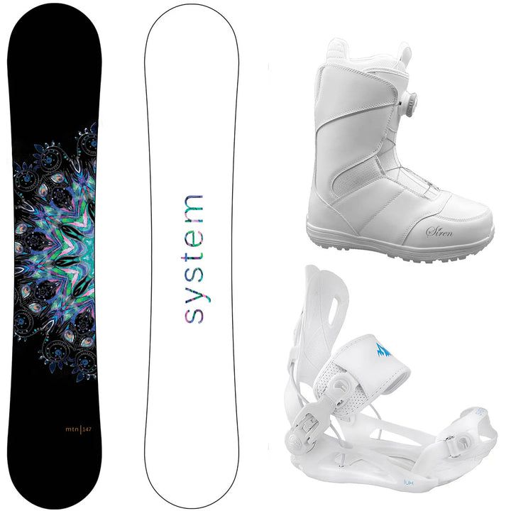 System MTNW Snowboard, Pro Twist Boots, LUX Bindings - Women's Complete Snowboard Package
