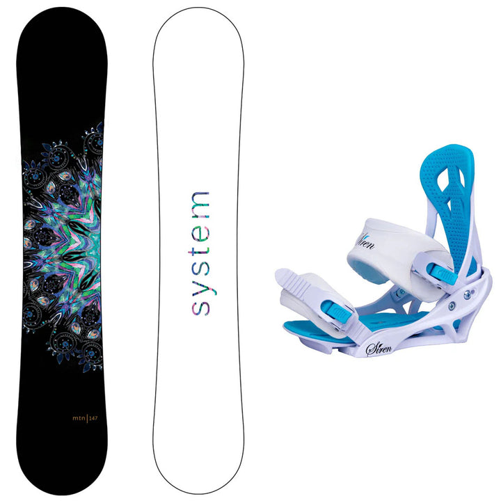 System MTNW Snowboard, Mystic Bindings - Women's Snowboard & Binding Package