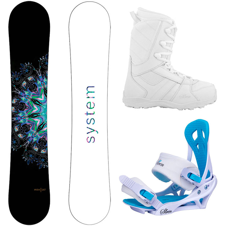 System MTNW Snowboard, LUX Boots, Mystic Bindings - Women's Complete Snowboard Package