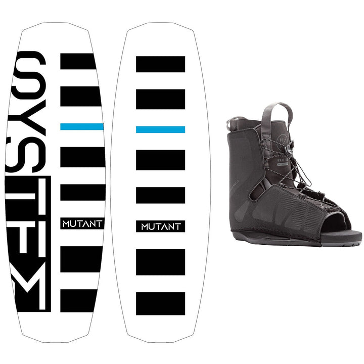 System Mutant Wakeboard, Frequency Bindings - Men's Complete Wakeboard Package