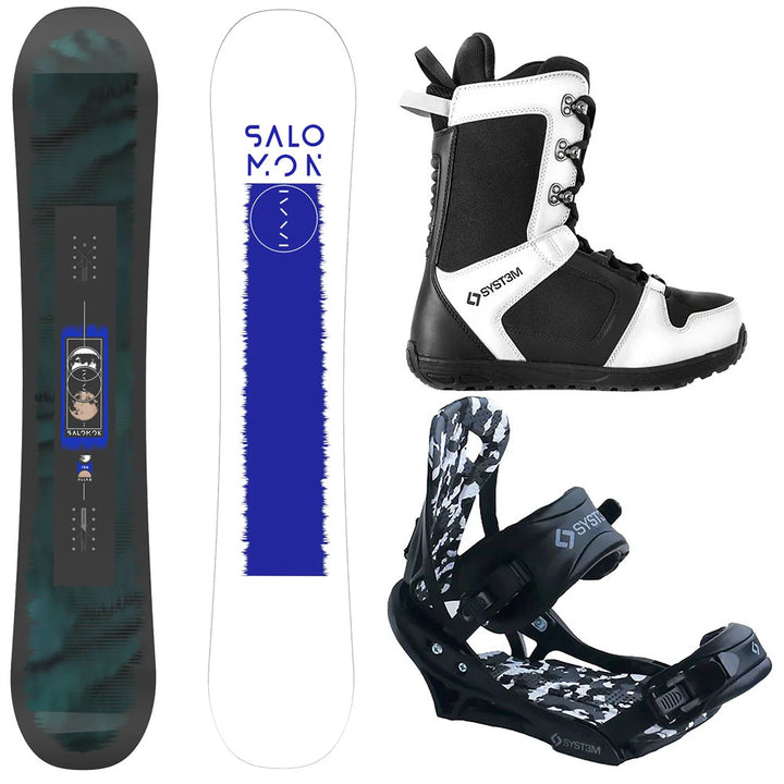 Salomon Pulse Snowboard, APX Boots, APX Bindings - Men's Complete Snowboard Package