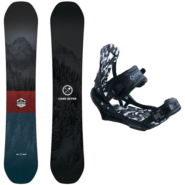 Camp Seven Redwood Snowboard, APX Bindings - Men's Snowboard & Binding Package