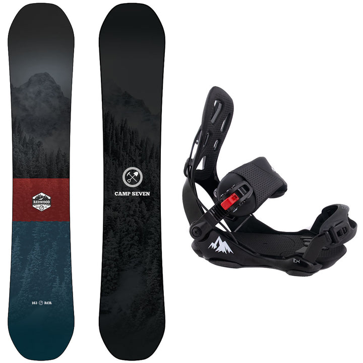 Camp Seven Redwood Snowboard,  LTX Rear Entry Bindings - Men's Snowboard & Binding Package