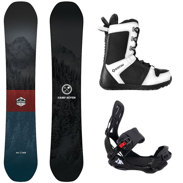 Camp Seven Redwood Snowboard, APX Boots, LTX Bindings - Men's Complete Snowboard Package 2026